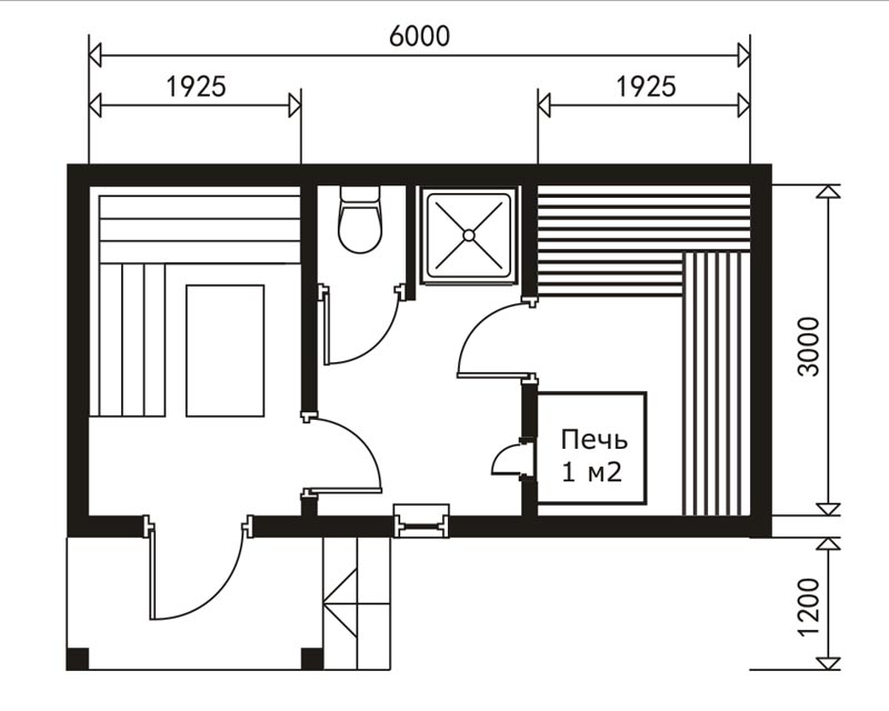 Баня 3 на 4 планировка фото